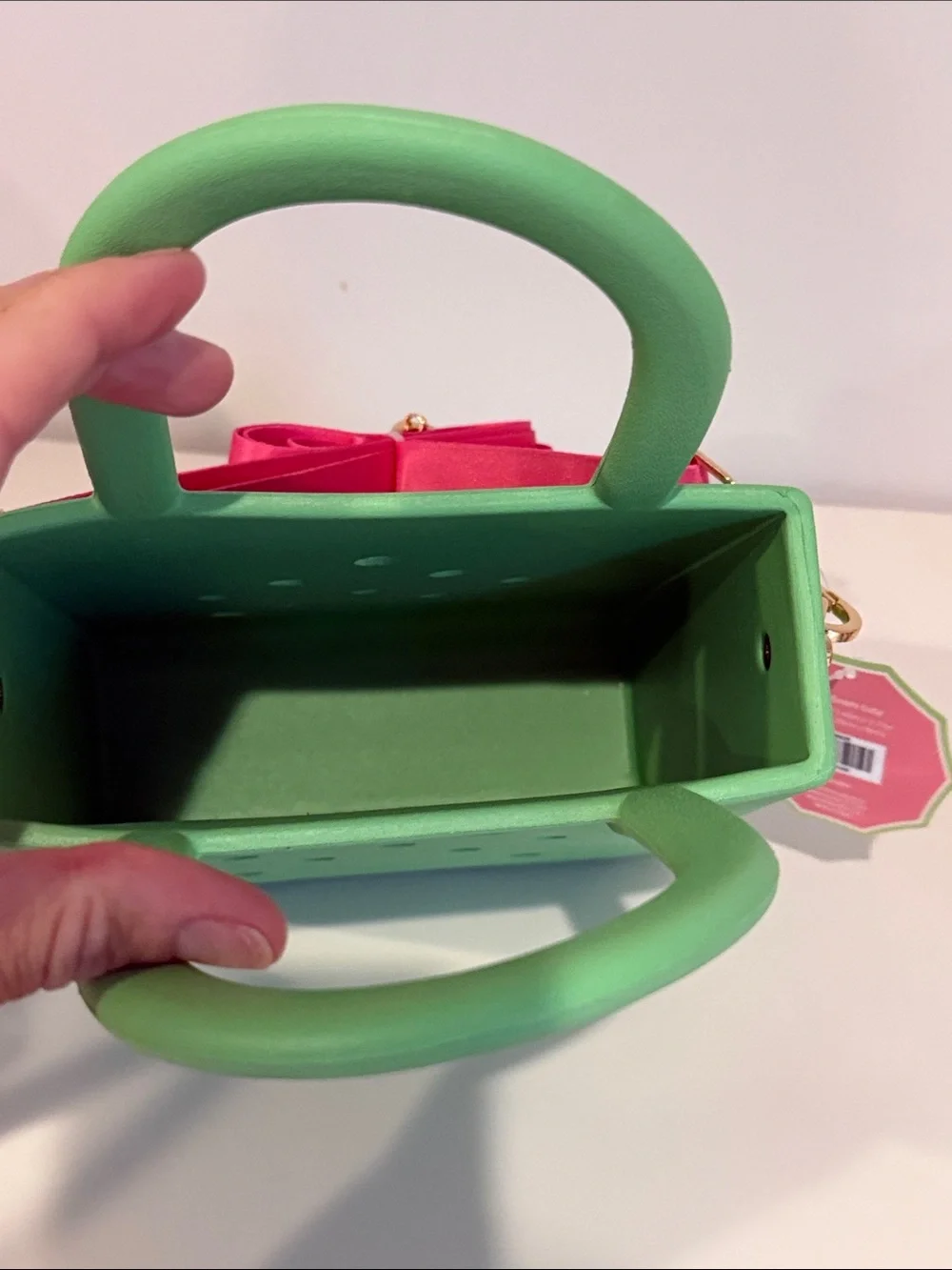 NWT Girls Waterproof Green Silicone Beach Pool Tote with Strap